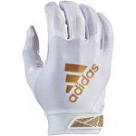 adidas ADIFAST 3.0 Youth Football Receiver Glove, White/Metallic Gold, Large