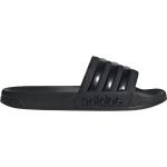 Schwarze adidas Adilette Shower Badeschlappen mit Riemchen in Normalweite leicht Größe 40,5 