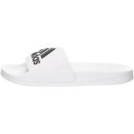 Weiße adidas Adilette Shower Badeschlappen mit Riemchen in Normalweite leicht Größe 40,5 