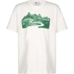 Weiße Kurzärmelige adidas Adventure Rundhals-Ausschnitt T-Shirts für Herren Größe L 