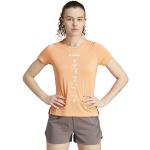 Rosa Gestreifte Kurzärmelige adidas T-Shirts mit Meer-Motiv aus Polyester für Damen Größe XL 