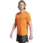 Orange Gestreifte Kurzärmelige adidas T-Shirts aus Polyester für Herren Größe S 