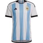 adidas Argentinien Herren Heim Trikot WM 2022 weiß/hellblau