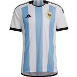 adidas Argentinien Herren Heim Trikot WM 2022 weiß/hellblau