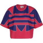 Reduzierte Pinke Streetwear Kurzärmelige adidas Trefoil Rundhals-Ausschnitt T-Shirts für Damen Größe L 