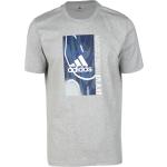 Reduzierte Graue adidas Performance T-Shirts mit Basketball-Motiv für Herren Größe S 