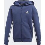 Adidas Boys Yb Mh 3S Fz Sweatshirt - Tech Indigo/White / 5-6 Years