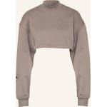 Braune adidas by Stella McCartney Bio Stehkragen Damensweatshirts aus Baumwolle Cropped Größe S 