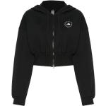 Reduzierte Schwarze adidas by Stella McCartney Bio Damensweatshirts mit Reißverschluss aus Jersey mit Kapuze Größe L 