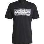 Schwarze Langärmelige adidas Graphic T-Shirts aus Baumwolle für Herren Größe 3 XL 