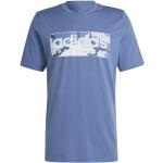 Blaue Langärmelige adidas Graphic T-Shirts aus Baumwolle für Herren Größe 4 XL 