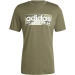 Olivgrüne Langärmelige adidas Graphic T-Shirts aus Baumwolle für Herren Größe L 