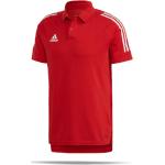 Rote Kurzärmelige adidas Condivo Kurzarm-Poloshirts mit Knopf für Herren 