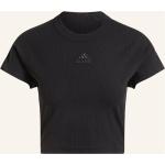 Schwarze adidas T-Shirts aus Baumwollmischung für Damen Größe M 