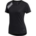 Schwarze Kurzärmelige adidas Run It T-Shirts aus Polyester für Damen Größe S 