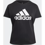 Schwarze Sportliche adidas Essentials T-Shirts aus Baumwolle für Damen Große Größen 