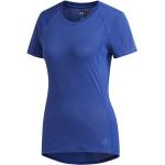 Dunkelblaue Kurzärmelige adidas Supernova Rundhals-Ausschnitt T-Shirts aus Polyester für Damen Größe S 