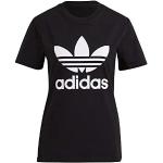 Schwarze adidas Trefoil T-Shirts für Damen Größe XS 