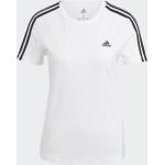 Weiße Gestreifte Sportliche adidas T-Shirts für Damen Größe L 