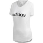 Weiße Langärmelige adidas Performance T-Shirts aus Polyester für Damen 