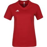 Reduzierte Rote adidas Performance V-Ausschnitt T-Shirts für Damen 