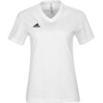 Reduzierte Weiße adidas Performance V-Ausschnitt T-Shirts aus Baumwolle für Damen Größe XXL 