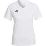 Weiße adidas Entrada V-Ausschnitt T-Shirts aus Jersey für Damen Größe XS 