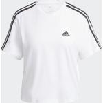 adidas Essentials 3-Stripes Single Jersey Crop T-Shirt Damen weiß | Größe: S (nur noch 1 Artikel auf Lager)