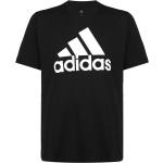 Schwarze Kurzärmelige adidas Essentials Rundhals-Ausschnitt T-Shirts für Herren Größe XL 