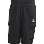 Schwarze Sportliche adidas Essentials Kurze Hosen mit Klettverschluss aus Baumwolle für Herren Größe 4 XL 