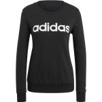 Schwarze adidas Essentials Linear Nachhaltige Rundhals-Ausschnitt Damensweatshirts Große Größen 