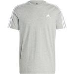 Reduzierte Hellgraue adidas Essentials 3 Stripes T-Shirts aus Jersey für Herren Größe M 