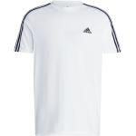 Weiße adidas Essentials 3 Stripes T-Shirts aus Jersey für Herren Größe XXL 
