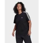 Schwarze Sportliche Kurzärmelige adidas Essentials Kurzarm-Poloshirts aus Jersey für Damen Große Größen 