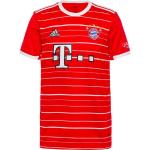 Rote Atmungsaktive Kurzärmelige adidas FC Bayern Herrensportbekleidung & Herrensportmode zum Fußballspielen - Heim 2022/23 