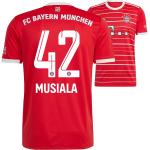 Rote adidas FC Bayern FC Bayern München Trikots für Herren Übergrößen zum Fußballspielen - Heim 2022/23 