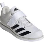 Weiße adidas Performance Fitnessschuhe mit Schnürsenkel in Schmalweite aus Canvas für Herren Größe 46 