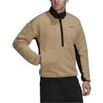 Braune adidas Performance Herrenfleecepullover & Herrenfleeceshirts mit Reißverschluss aus Fleece Größe XXL 