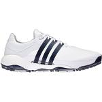 Adidas Golf Herren Tour360 Spiked Leder Schuhe - Weiß/SilberMet/Marine - UK 12