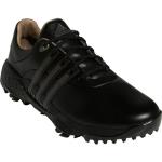 Schwarze Gestreifte adidas Golfschuhe mit Schnürsenkel aus Leder für Herren Größe 40 