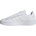 Weiße adidas Court Low Sneaker in Normalweite aus Leder für Damen Größe 42 