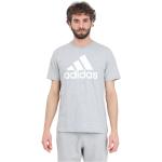Reduzierte Graue adidas Performance T-Shirts aus Baumwolle für Herren Größe XXL 