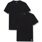 Reduzierte Schwarze Kurzärmelige adidas Rundhals-Ausschnitt Kurzarm-Unterhemden für Herren Größe L 2-teilig 