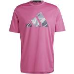 Fuchsiafarbene Kurzärmelige adidas T-Shirts für Herren Größe S 