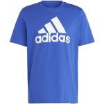 Reduzierte Blaue Kurzärmelige adidas Essentials T-Shirts aus Jersey für Herren Größe 3 XL 