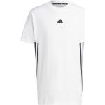 Weiße Gestreifte adidas Basic-Shirts aus Baumwolle für Herren 