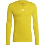 Reduzierte Gelbe Langärmelige adidas V-Ausschnitt T-Shirts für Herren Größe M 