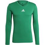 Reduzierte Grüne Langärmelige adidas V-Ausschnitt T-Shirts für Herren Größe XS 