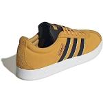  adidas Men's VL Court Lifestyle Skateboarding Suede Skate  Shoe, Preloved Yellow/Black/Black Blue Metallic, 4.5