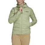 Limettengrüne adidas Performance Kapuzenjacken mit Reißverschluss aus Fleece für Damen Größe XS 